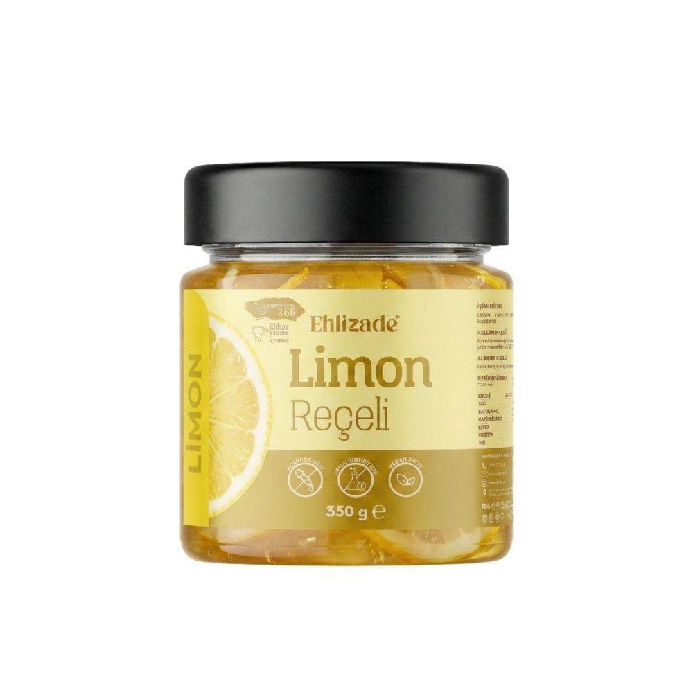 Ehlizade Limon Reçeli 350 g beyaz arka planlı profesyonel ürün fotoğrafı