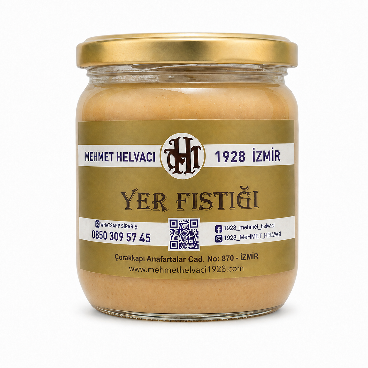 Mehmet Helvacı %100 Yer Fıstığı Ezmesi 340 g cam kavanoz